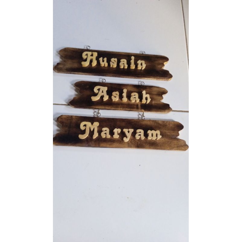 

papan nama kayu, bisa request model 30rb/papan