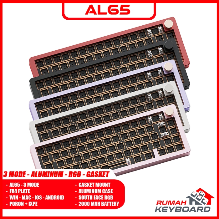 AL65 - SUGAR65 - 65% - 3 Mode - Gasket - South Rgb - Alumunium - Mechanical Keyboard