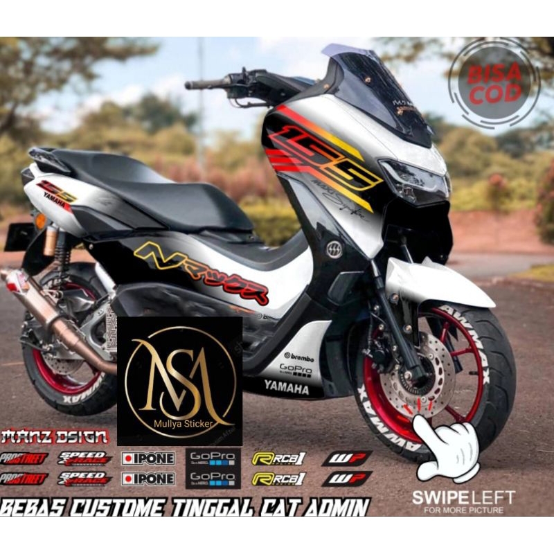 stiker decal new nmax 2020/2023 full body gradasi putih terbaru