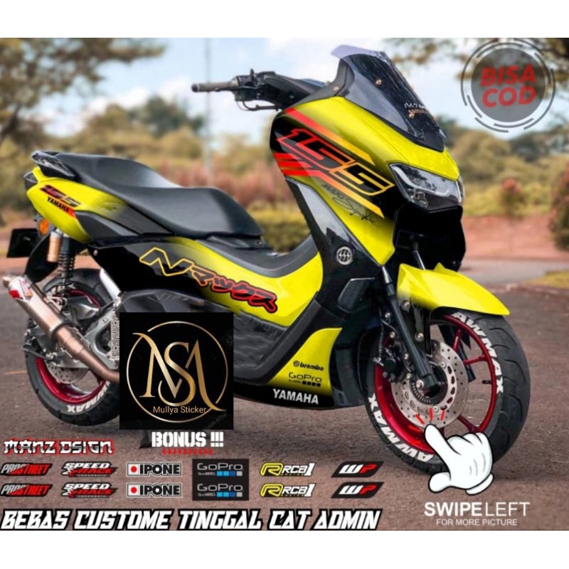 stiker decal nmax new 155 full body gradasi kuning