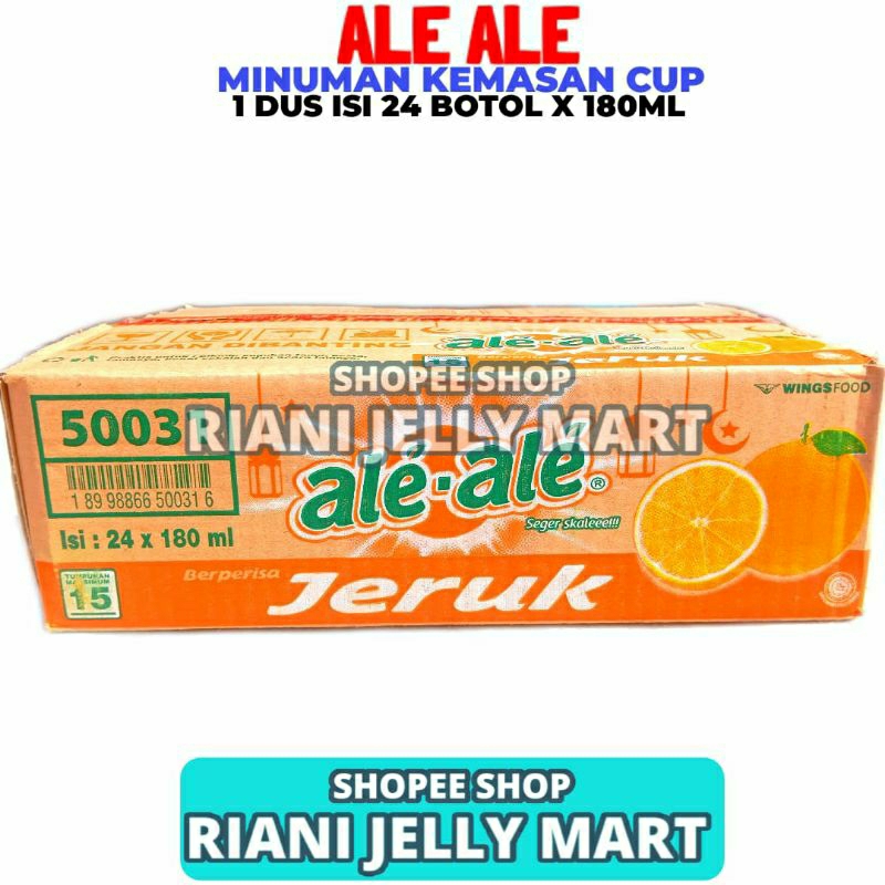 

Minuman Ale Ale Rasa Jeruk 1 Dus Isi 24 Botol 180ML