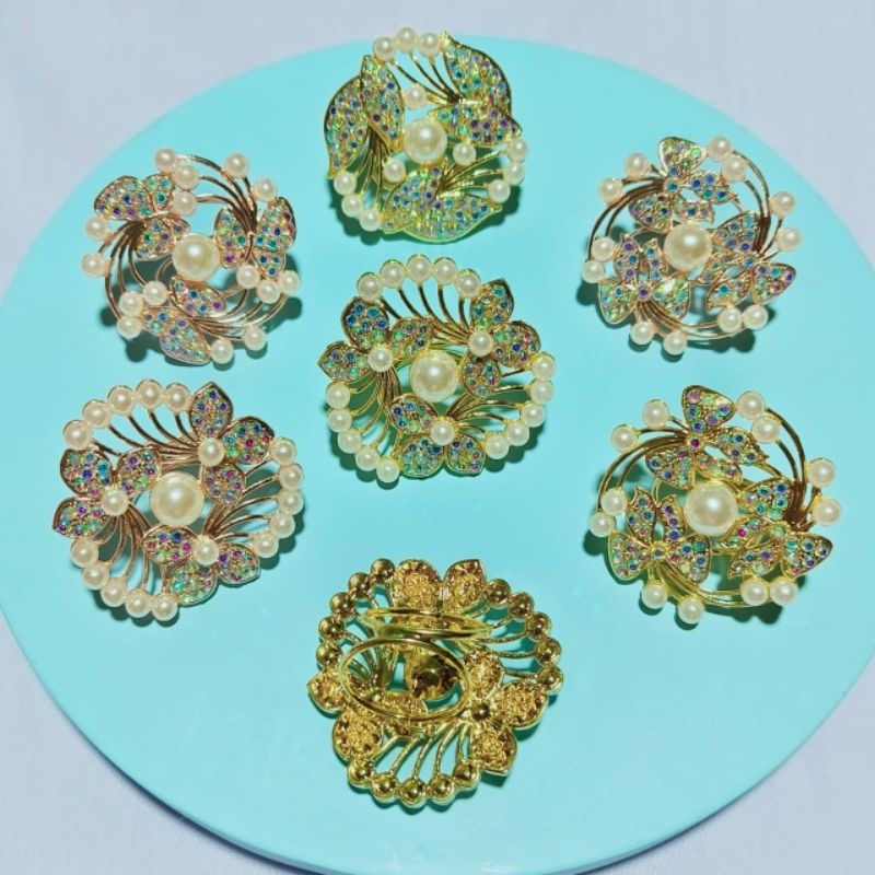 Bros kolong Mutiara/Bros cincin/bros jilbab cantik