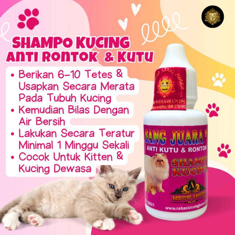 SHAMPO KUCING (ANTI RONTOK DAN ANTI KUTU) 30 ML