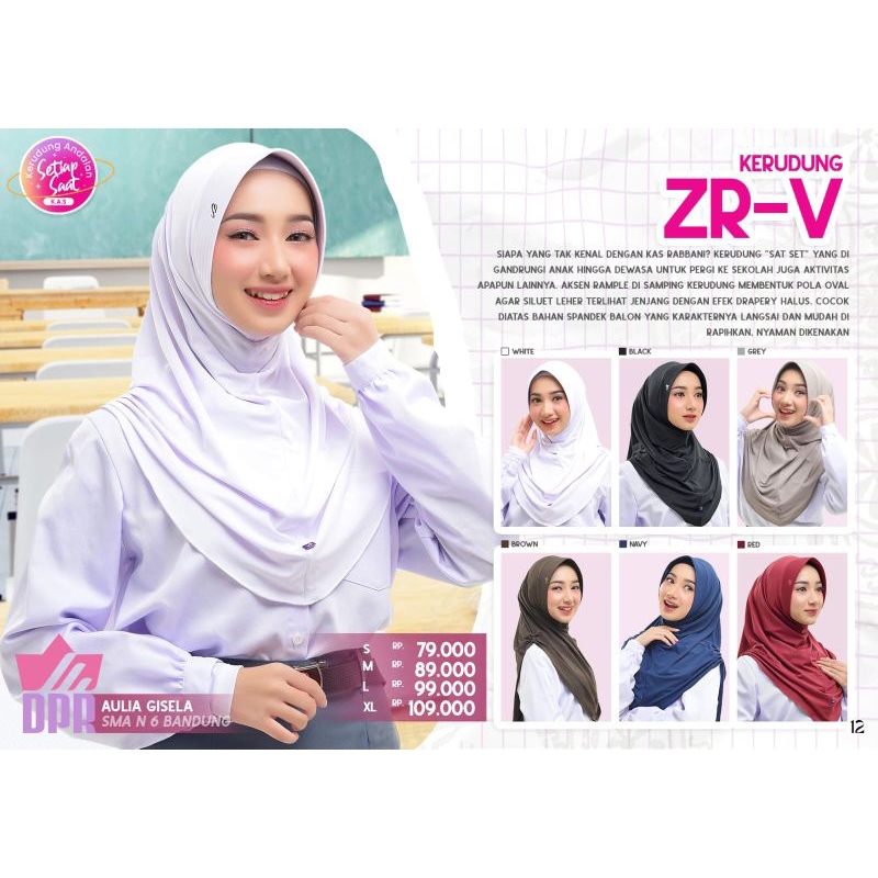 Kerudung Sport ZR-V / Kerudung Dewasa Sport ZRV Jilbab Sekolah Hijab Slup Antem Jilbab Anti Tembem k