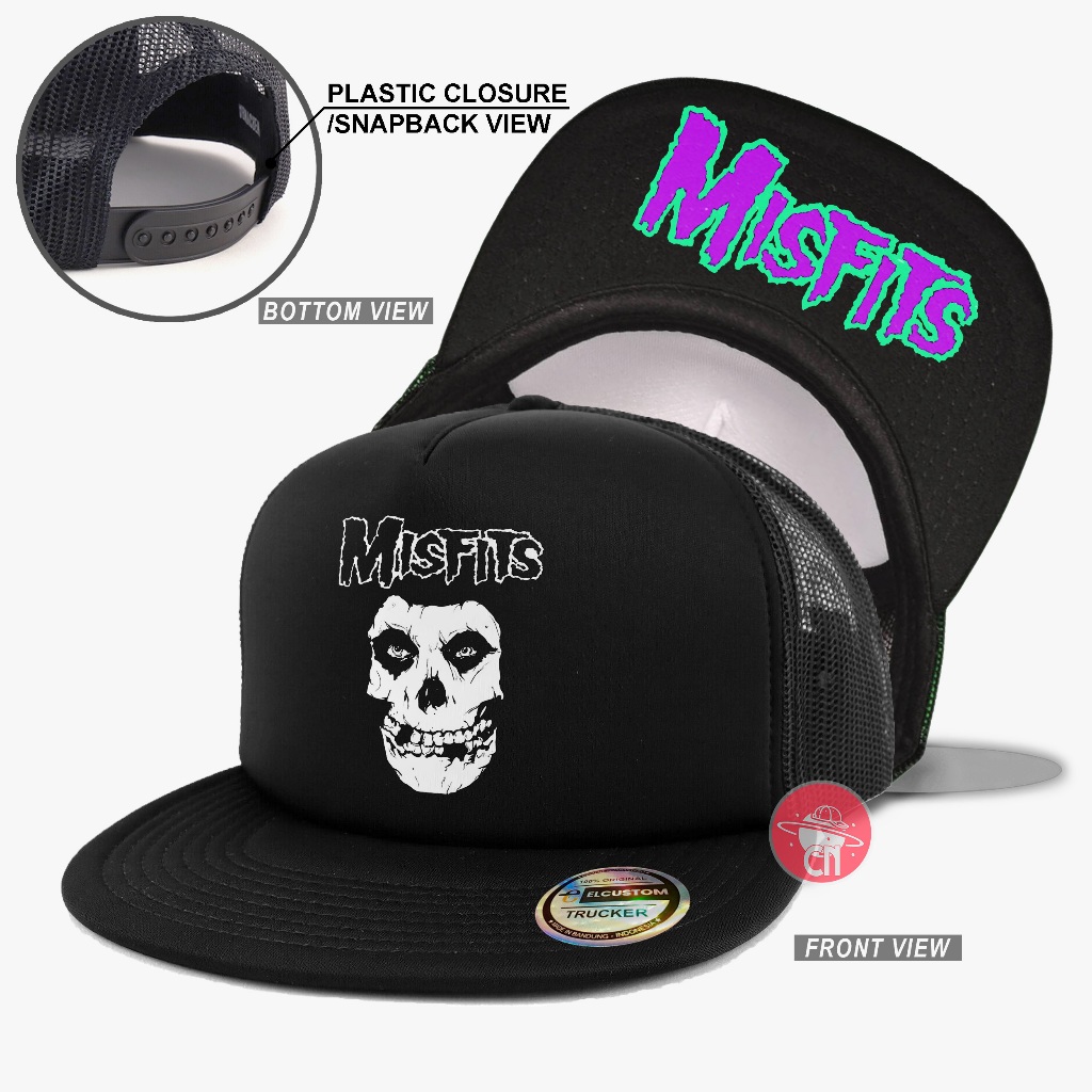 Misfits Snapback /Topi Trucker /Topi Jaring /Trucker Hat /Trucker Cap /Topi Original /Topi Pria /Top
