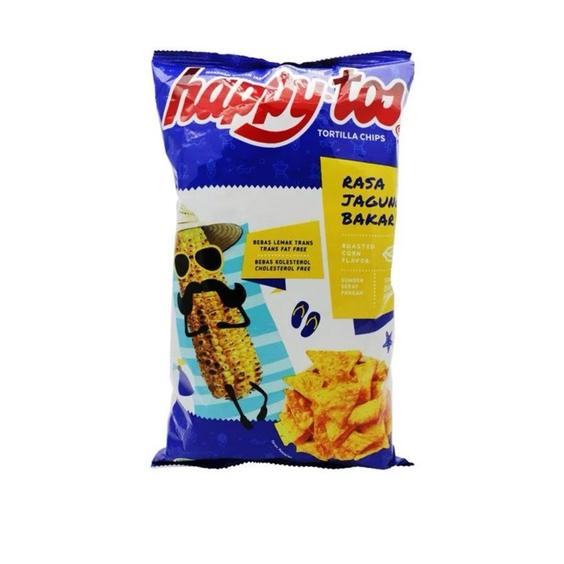 

happy tos Tortilla Chips Biru Jagung Bakar 140g