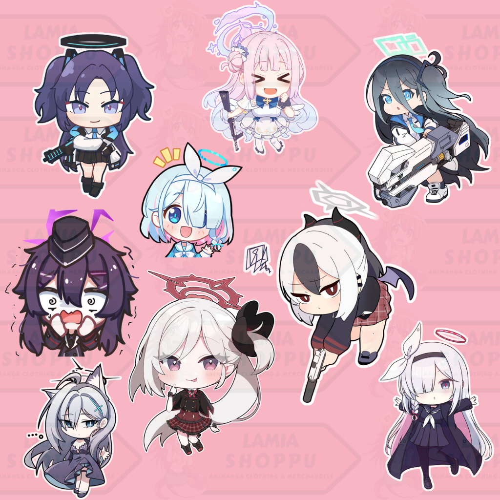 

Sticker Blue Archive | Stiker Vynil Anime Blue Archive Chibi | Arisu Aru Mutsuki