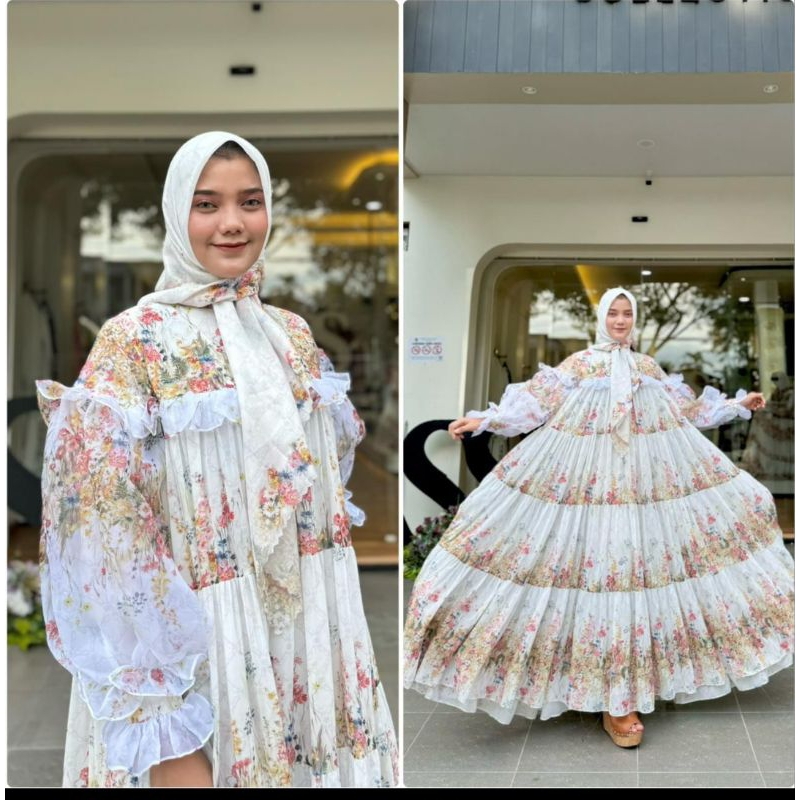 shellasaukia dress kembang 5 hekatar original