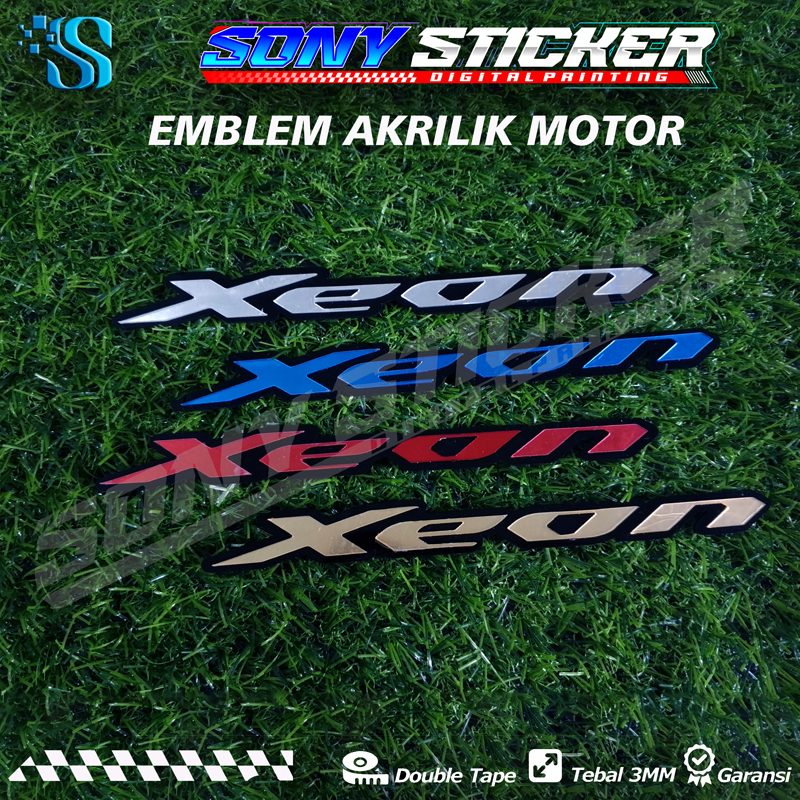 Emblem Akrilik Motor Yamaha Xeon 1 Set 2 Pcs - Logo / Emblem Motor Xeon