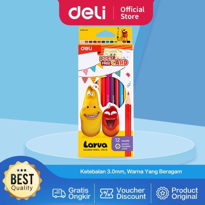 

Pensil Warna Deli EC115 12 Warna Panjang Larva