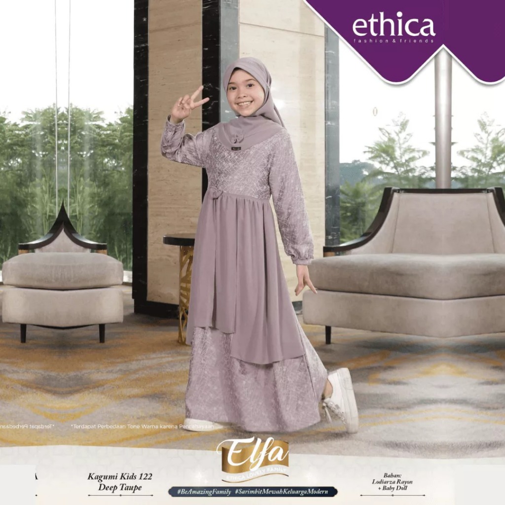 Gamis Anak Terbaru by Ethica || Kagumi Kids 122 Deep Taupe || SIAP KIRIM