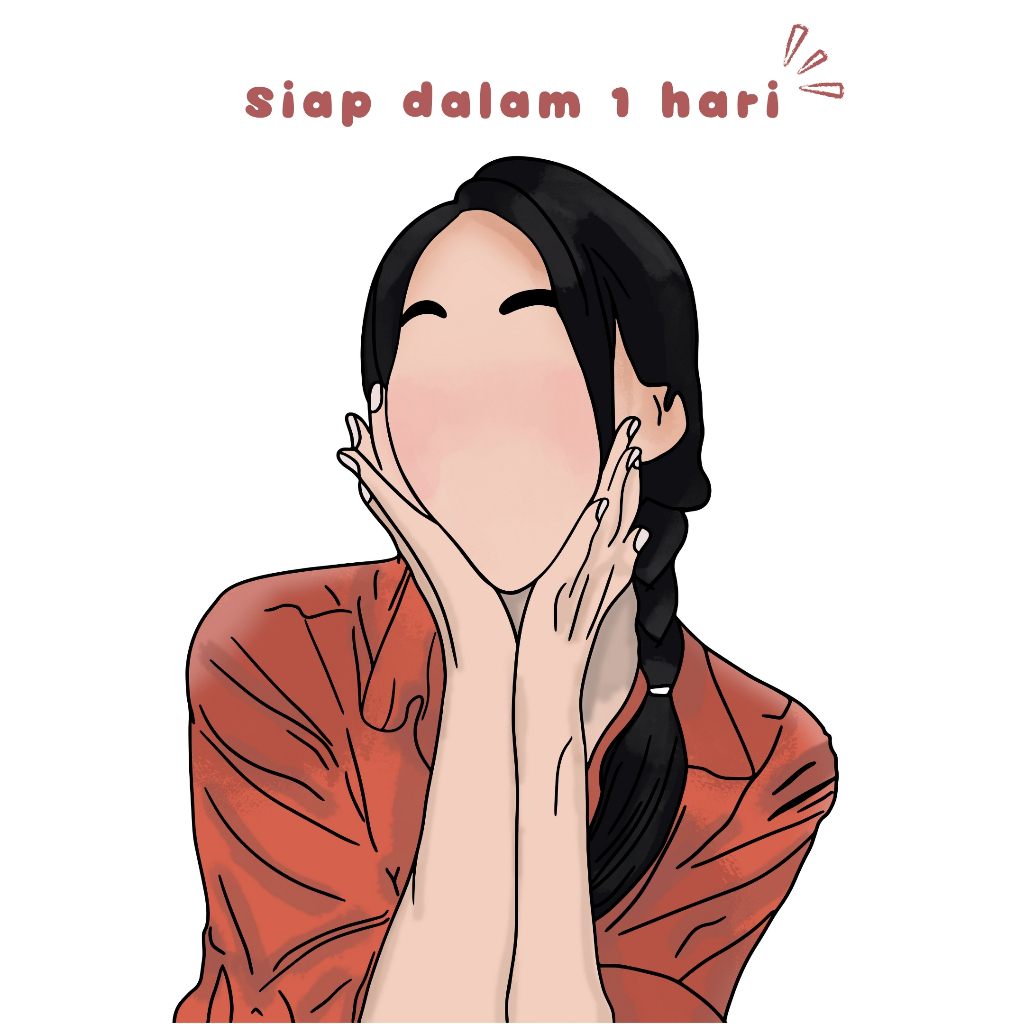 (1 Hari Jadi) Ilustrasi Faceless Digital / Soft File / Kado Gambar / Kado Anniv / Kado Pernikahan / 