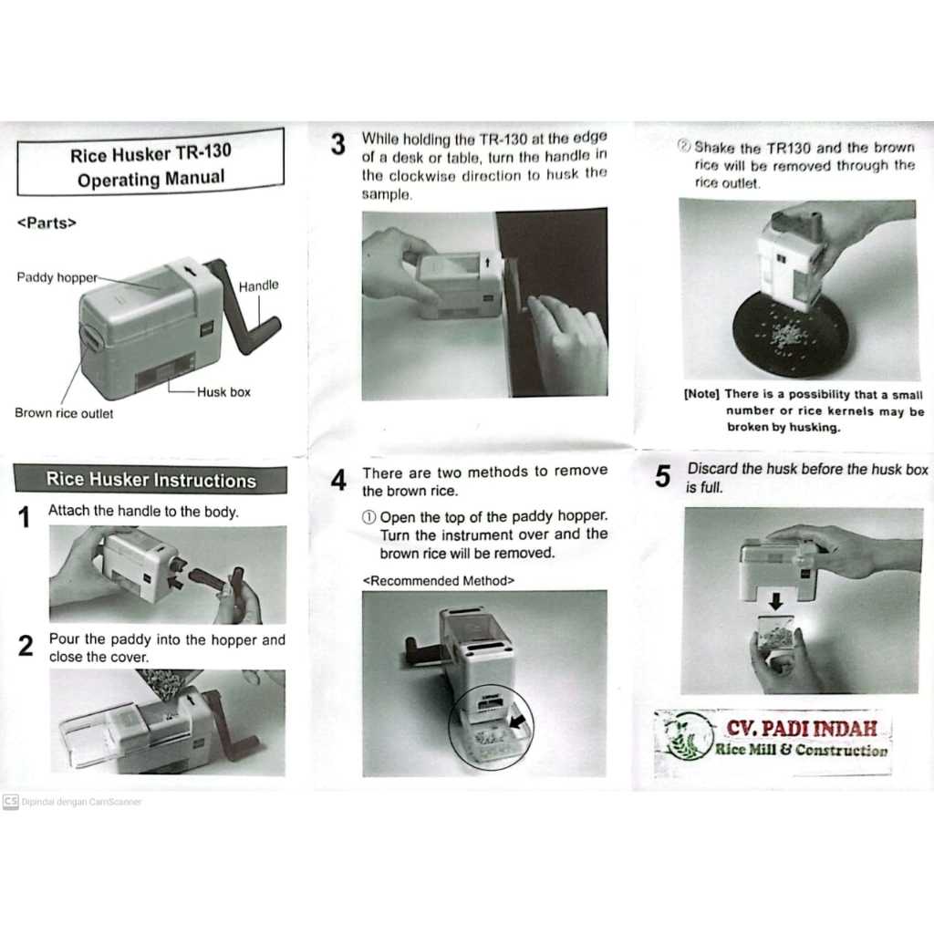 KETT RICE HUSKER TR-130 mesin sekam padi Kecil alat Proses padi jadi beras
