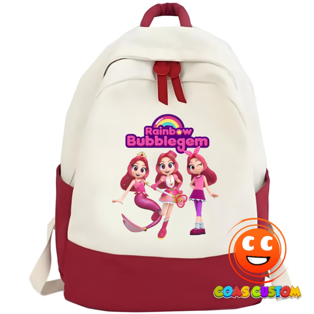 Tas ransel anak rainbow bubblegem red ruby