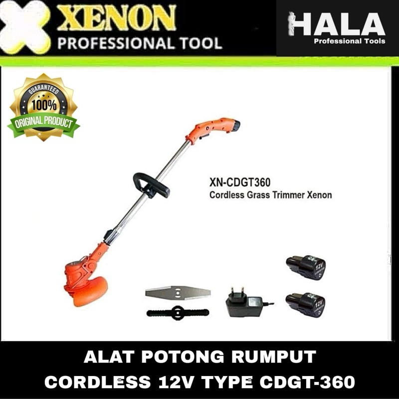 XENON || ALAT POTONG RUMPUT CORDLESS 12v TYPE CDGT-360
