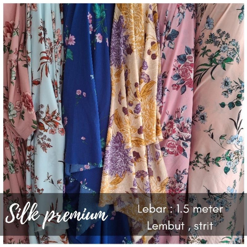 kain satin silk strit premium / armani silk premium motif / bahan silk motif