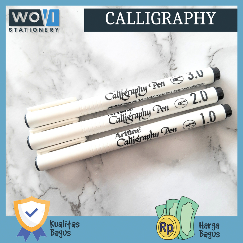 [WOVI STATIONERY] Artline Calligraphy Pen 1.0, 2.0, 3.0 / Calligraphy Pen Artline / Pulpen Kaligrafi