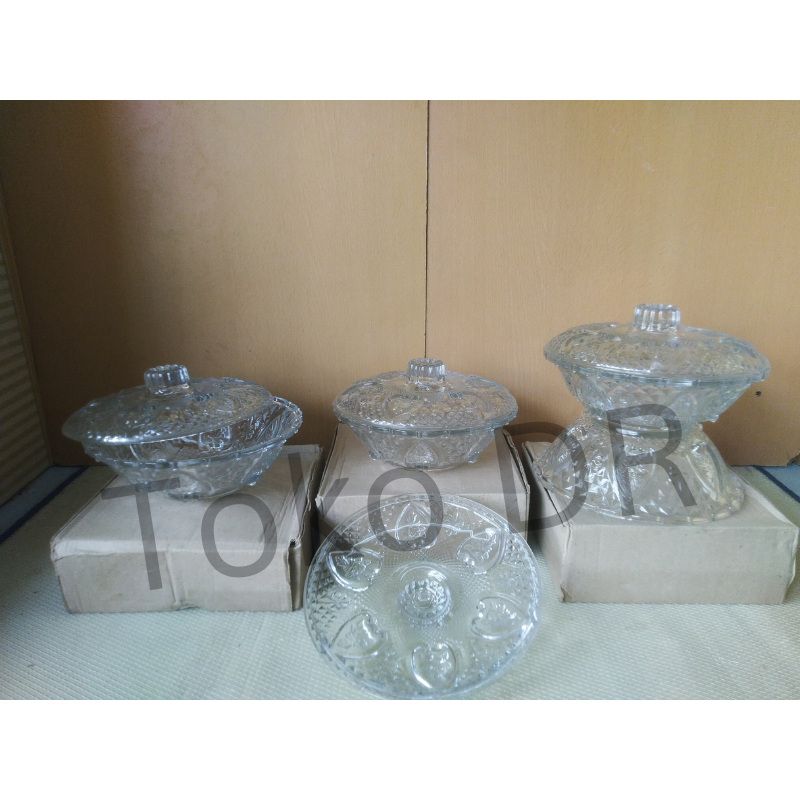 Mangkok Tutup Kaca 7" Motif RB / KIG / Kaca