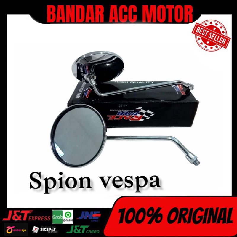 PROMO SPION BULAT VESPA MODEL VESPA PANJANG BULAT BESI CROOM