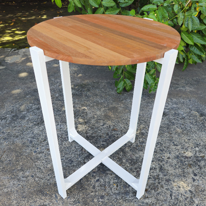 Meja Bundar Bongkar Pasang / Meja Bundar Lipat Full Kayu Solid