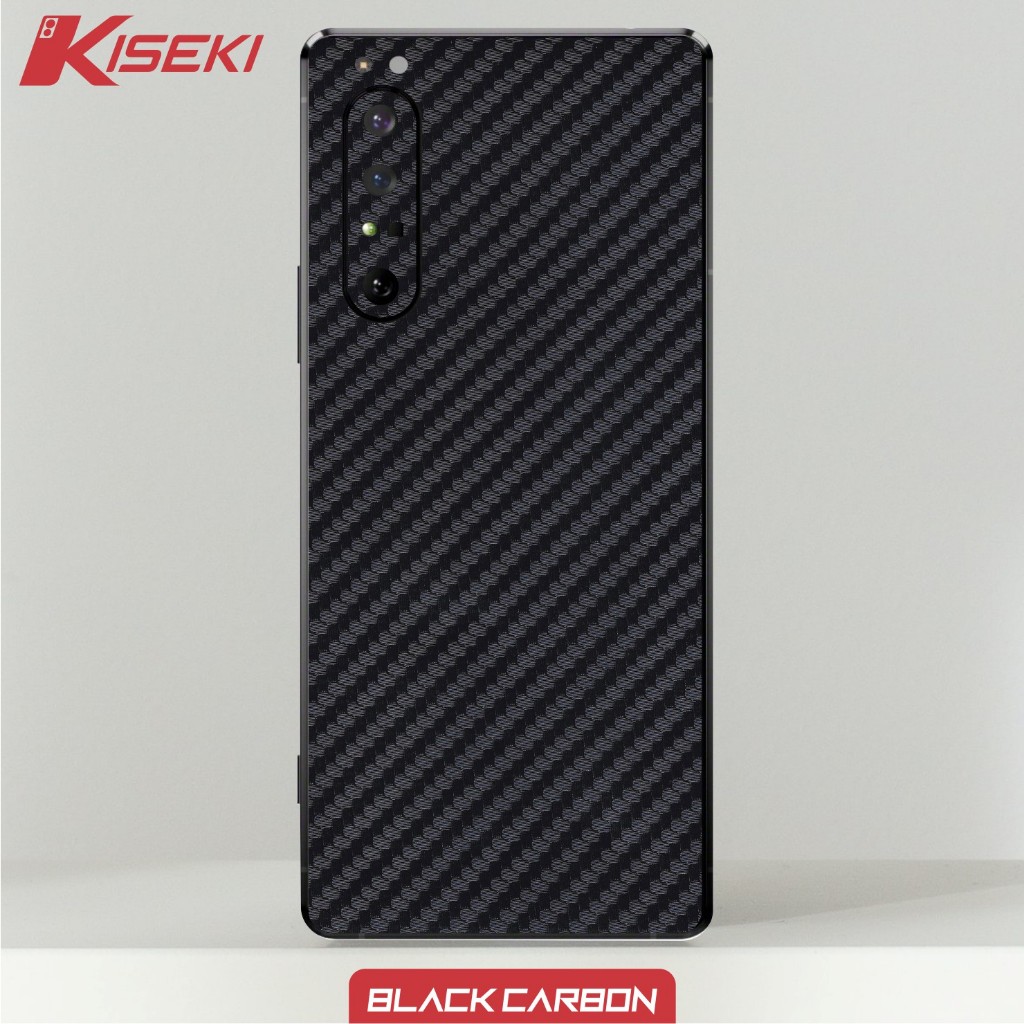 Kiseki Skin Sony Xperia 1 Mark 2 di Back Case Only Carbon Leather Gambar Custom