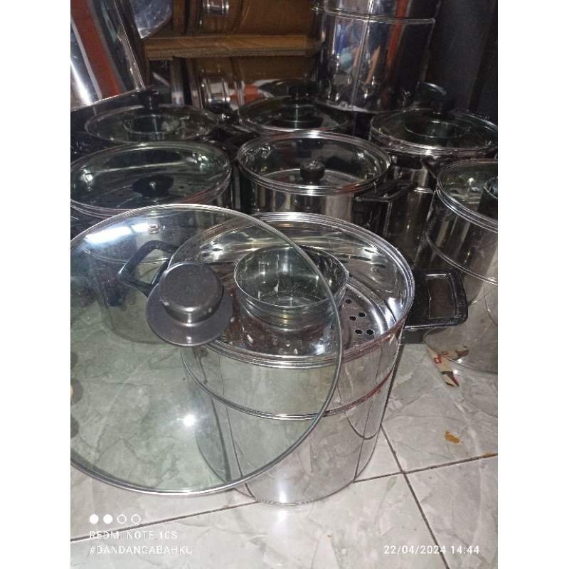 Dandang bakso ukuran 22 tutup kaca