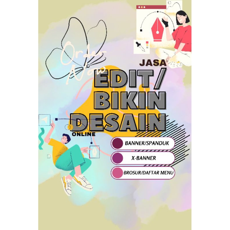 Jasa buat DESAIN & Editing Banner/Menu makanan/Spanduk ONLINE