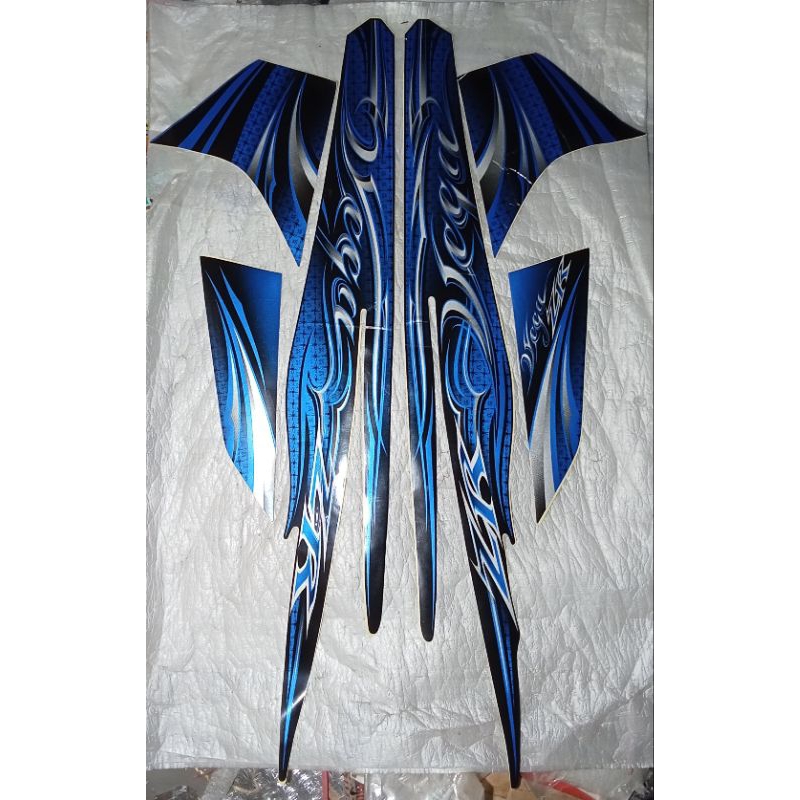 Striping stiker body kanan kiri full set VegaZR 2011 warna biru Original