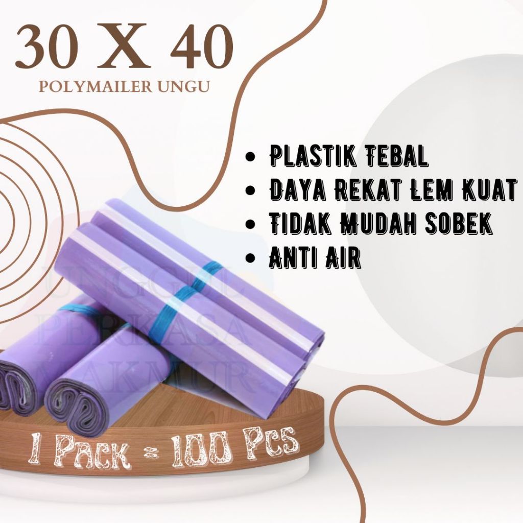 

Plastik POLYMAILER Ungu 30 x 40 Kantong Packing Lem Polimailer Purple