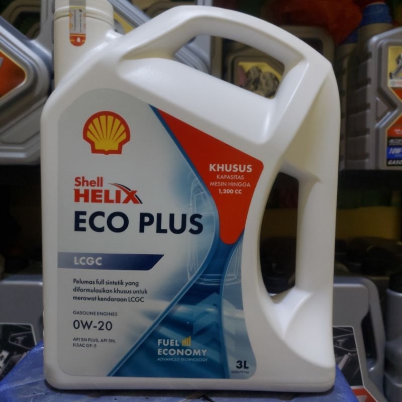 Oli Mesin Shell Helix ECO PLUS  3 ltr Galon Shell Helix Eco 0w-20 LCGC GASOLIN ENGINE