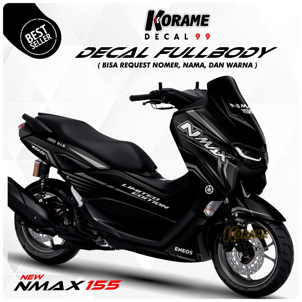 Decal Sticker New NMAX 155 - Racing Editions Black Color