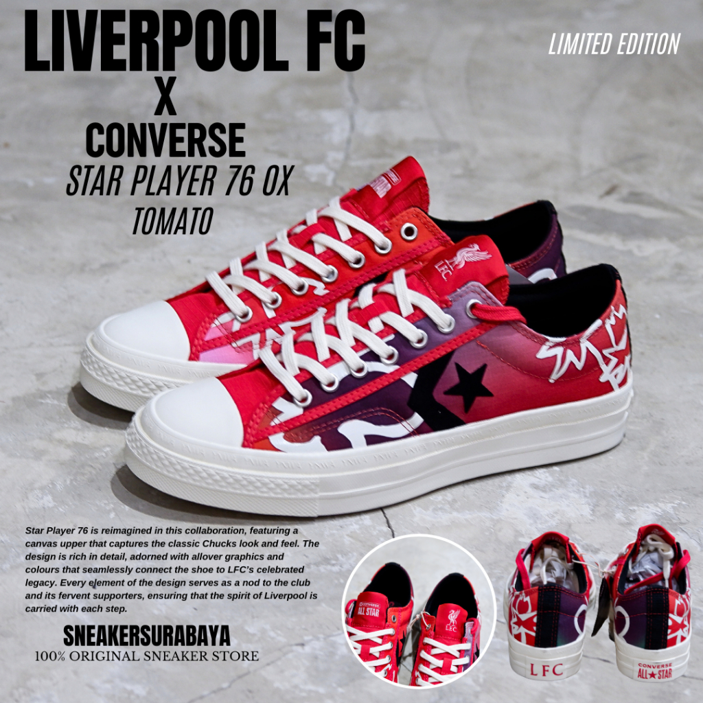 LIVERPOOL FC X CONVERSE STAR PLAYER 76 OX TOMATO