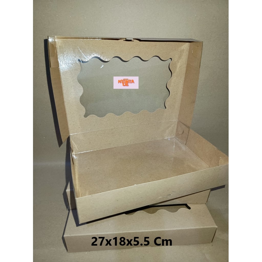 BDJ01 27x18x5 cm Box Donut  Jendela Dus Craft Laminasi Isi 6 Anti Minyak Packing Souvenir
