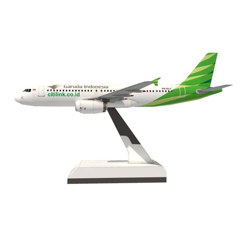 Lembaran pola papercraft pesawat airbus A320 garuda citilink (PR-A10)