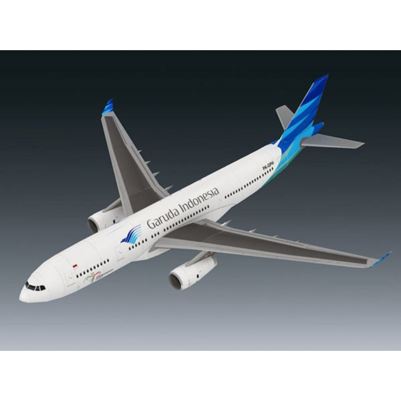 Lembaran pola papercraft pesawat Airbus A330-23r Garuda (PR-A11)