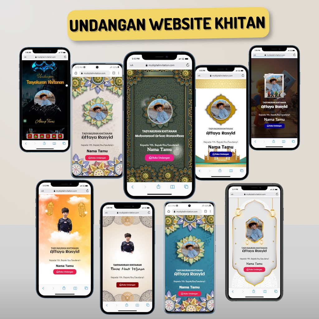 Undangan Khitanan / Khitan WEBSITE / Undangan Digital Khitanan WEBSITE - Tema Foto & Tanpa Foto