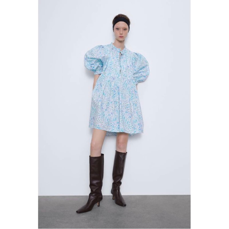 PRELOVED ZARA DRESS POPLIN BALON FLORAL