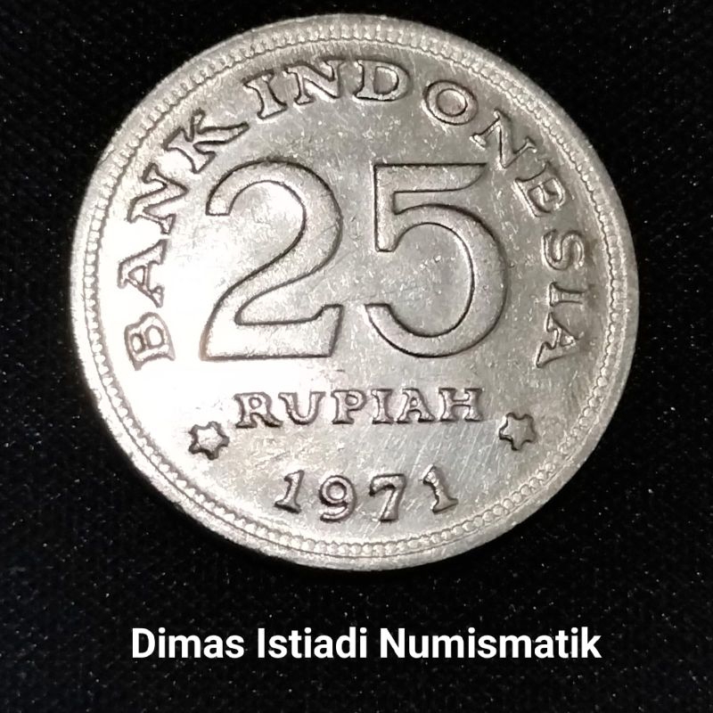 Uang Kuno Koin 25 Rupiah 1971 (Sudah dibersihkan)