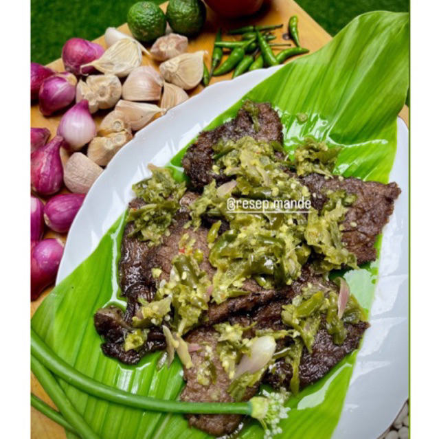 

Dendeng Batokok Cabe hijau / Dendeng Cabe hijau Resep Mande Uni Gina 700gr