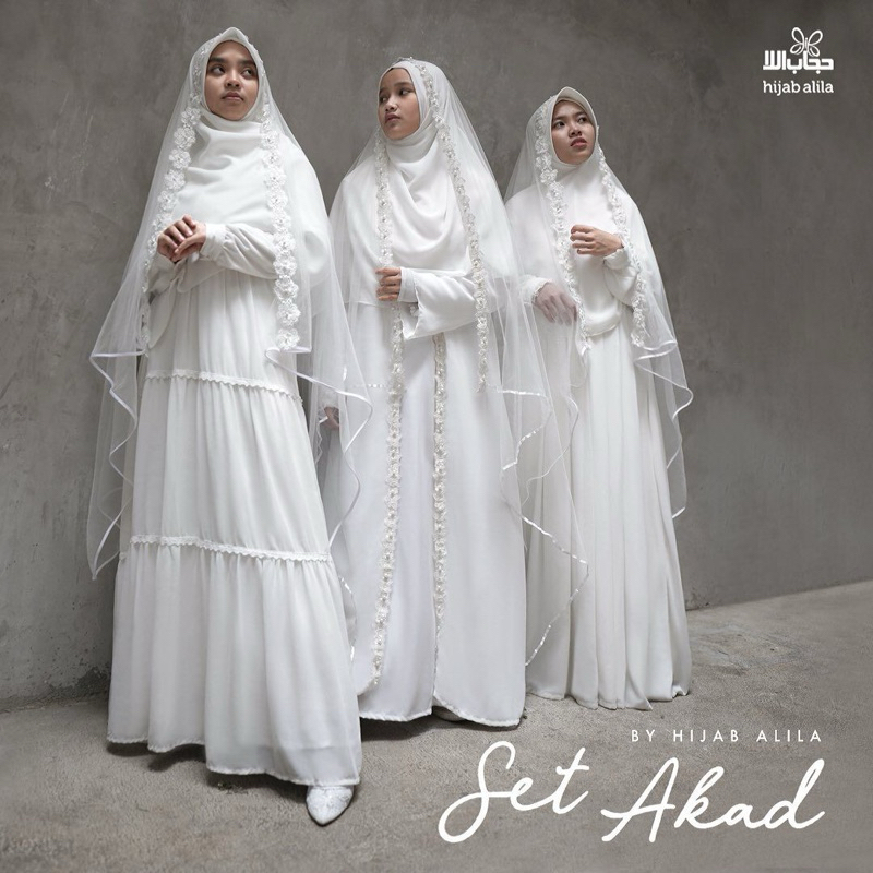 HIJAB ALILA - SET GAMIS AKAD NIKAH BROKEN WHITE
