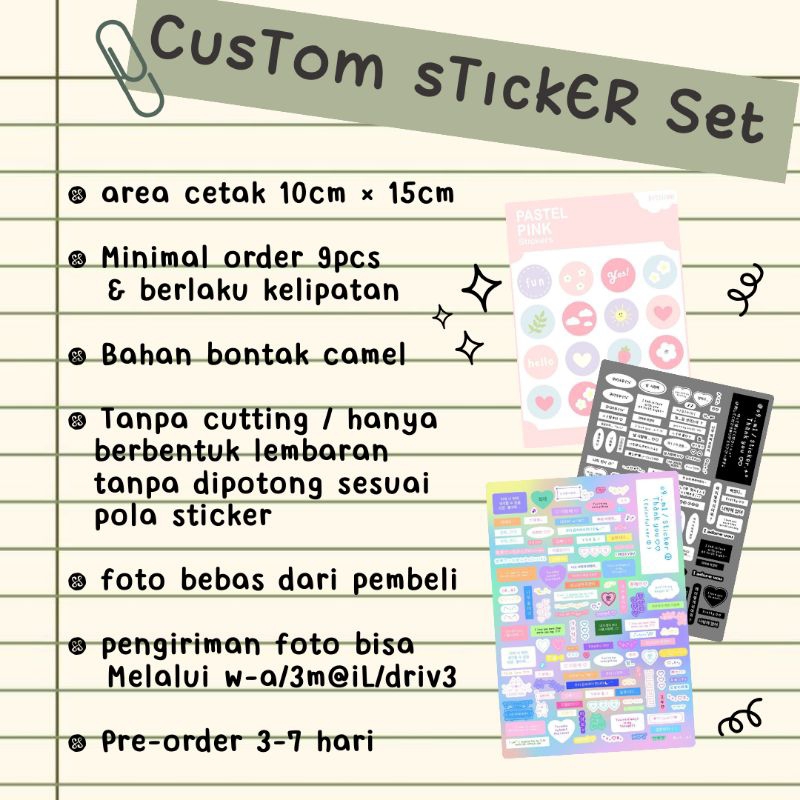 

CUSTOM STICKER SET BONTAK CAMEL | HARGA 1PCS MINIMAL ORDER 9 PCS