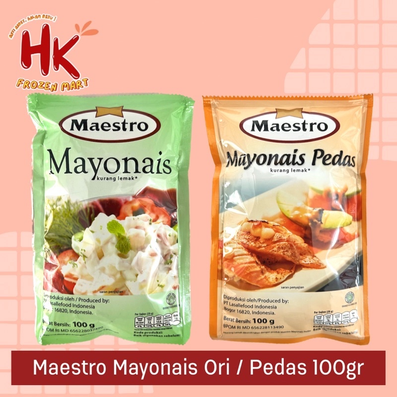 

INSTAN Maestro Mayonais 100gr Original & Pedas / mayonaise salad dressing mayo mamayo