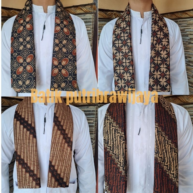 SELENDANG BATIK CUKIN BATIK COKLAT BETAWI SYAL BATIK PRIA  SAMPAI DEWASA