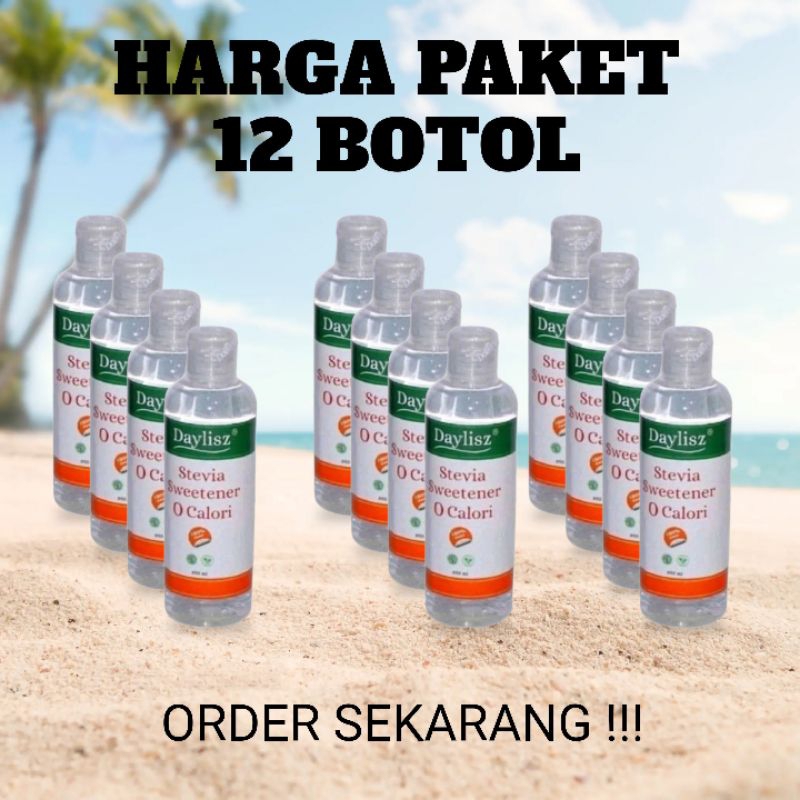 

Paket 12 Botol | Gula Cair Stevia Sweetener Daylisz | Stefia Pemanis Alami 0 Calori