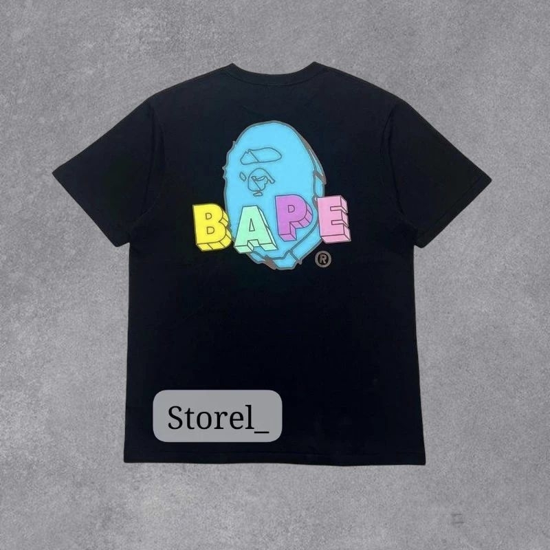 KAOS BAPE STIK RAINBOW T-SHIRT BAPE UNISEX PRIA WANITA