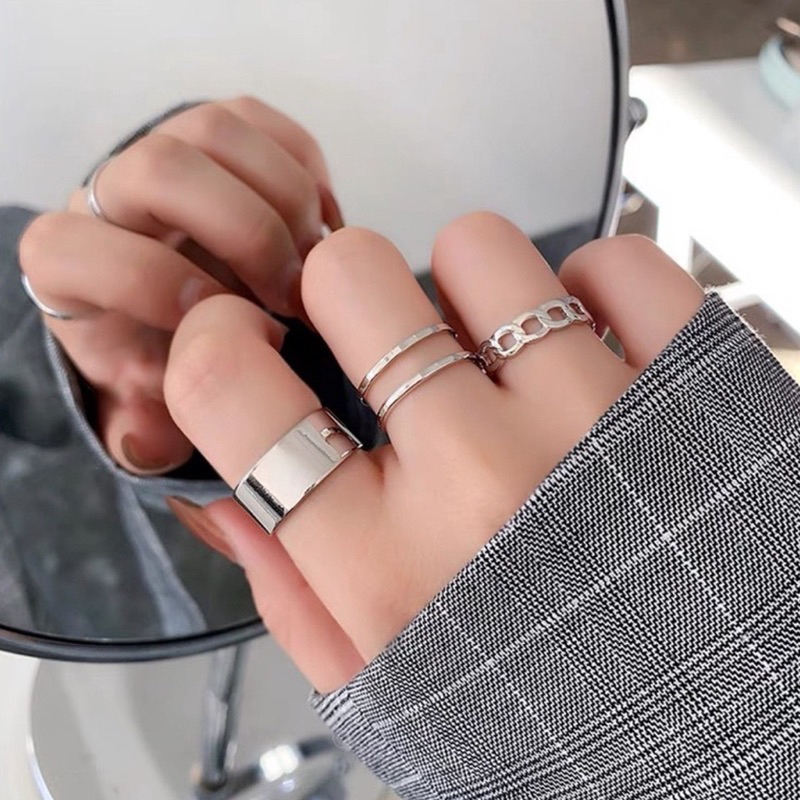 [DWCORNER] 7 Pcs Cincin Set Isi 7pcs Fashion Wanita Cincin Pesta Elegan Cincin Wanita Fashion Kekini