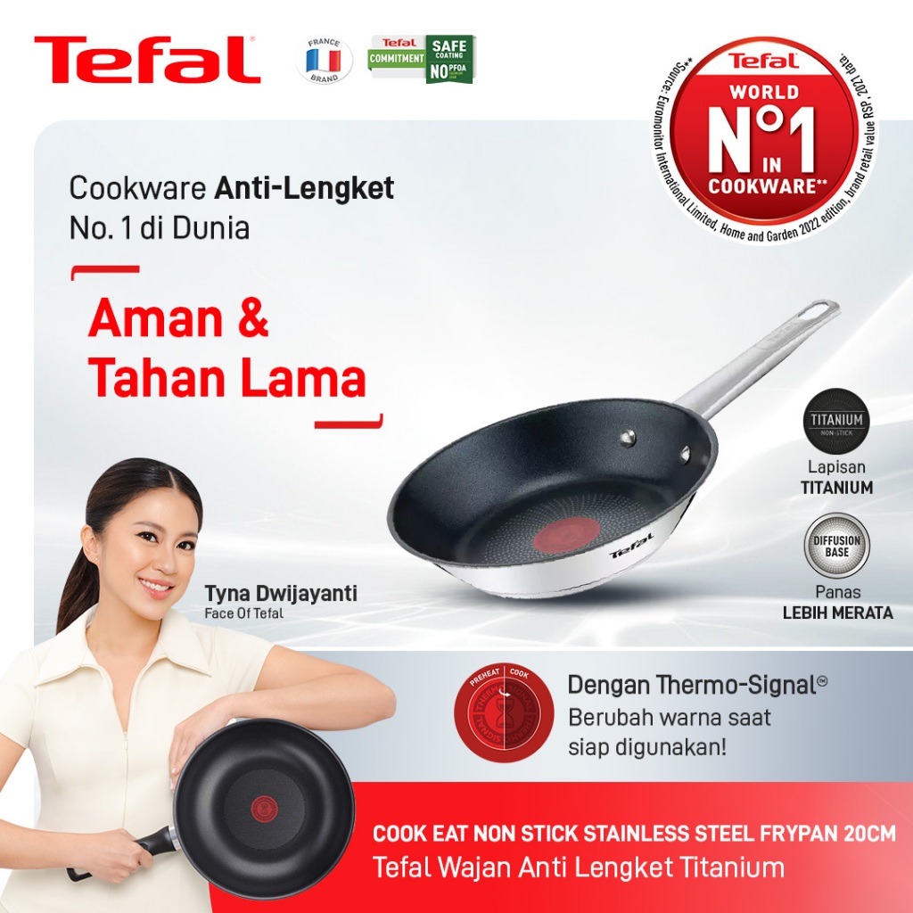 Tefal Wajan Induksi Anti Lengket / Penggorengan / Pan - Series Cook Eat - Semua Kompor - Garansi 1 T