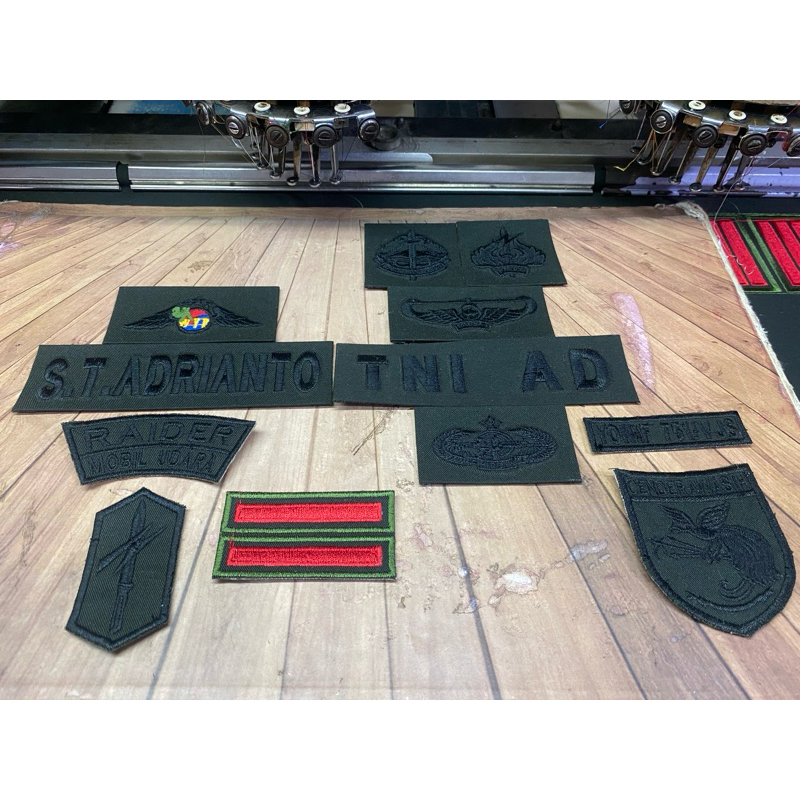 bordir atribut tni ad mika semi timbul polos /warna