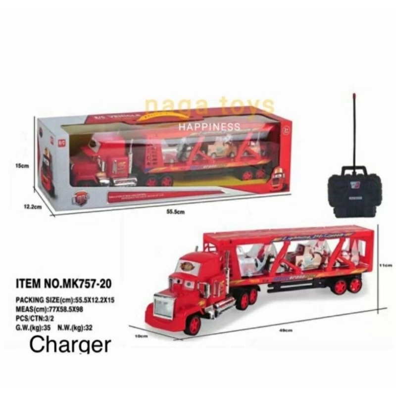 RC Truck Car Jumbo Isi 3 Mobil Baterai Cas / Remote Kontrol Truk