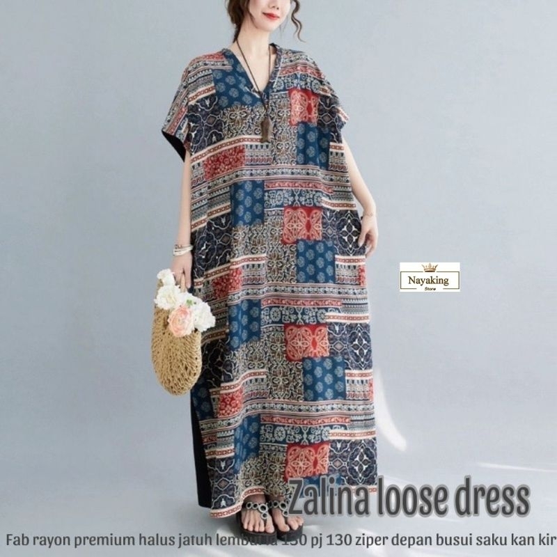 Loose Dress Jumbo Rayon Bunga